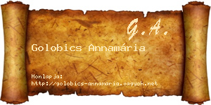 Golobics Annamária névjegykártya